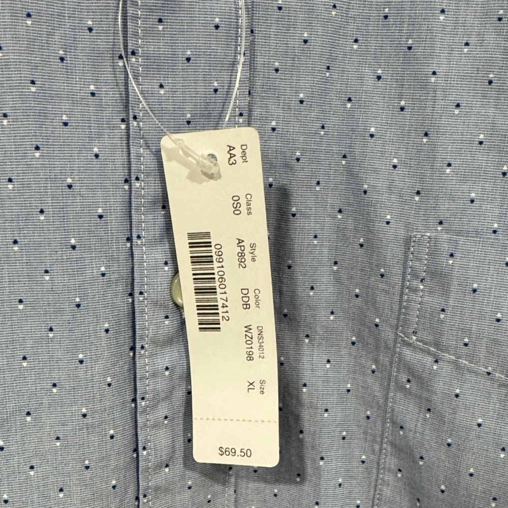 J. Crew Secret Wash Men's Light Blue Button-Down Shirt Long Sleeve Slim XL NWT - Picture 3 of 10
